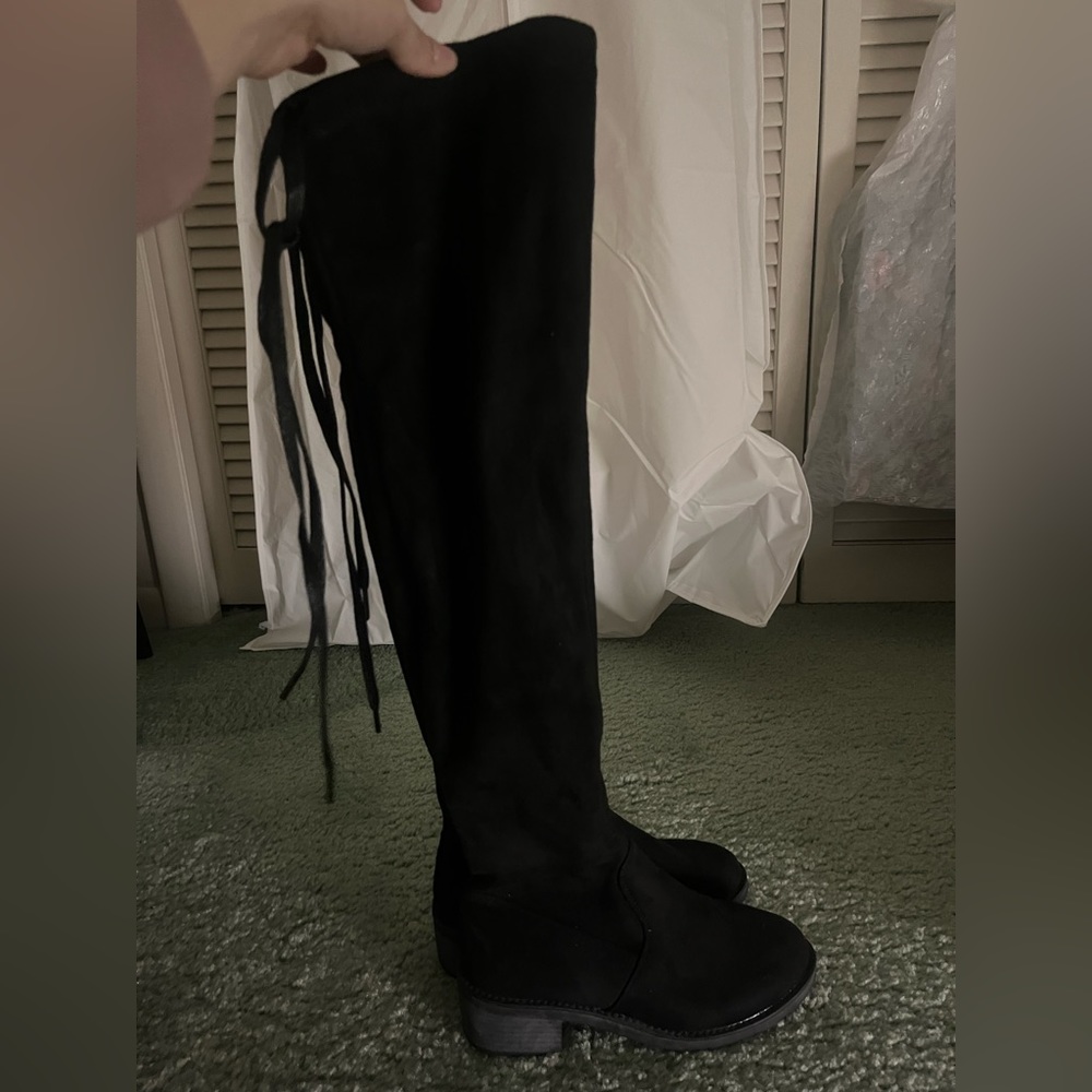 SheIn Sock Knee High Boots with Ties, Size 36 EURO